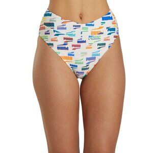 PUMA Women's Multicolor High Cut Bikini Swim Bottoms Size Medium NEW NWOT